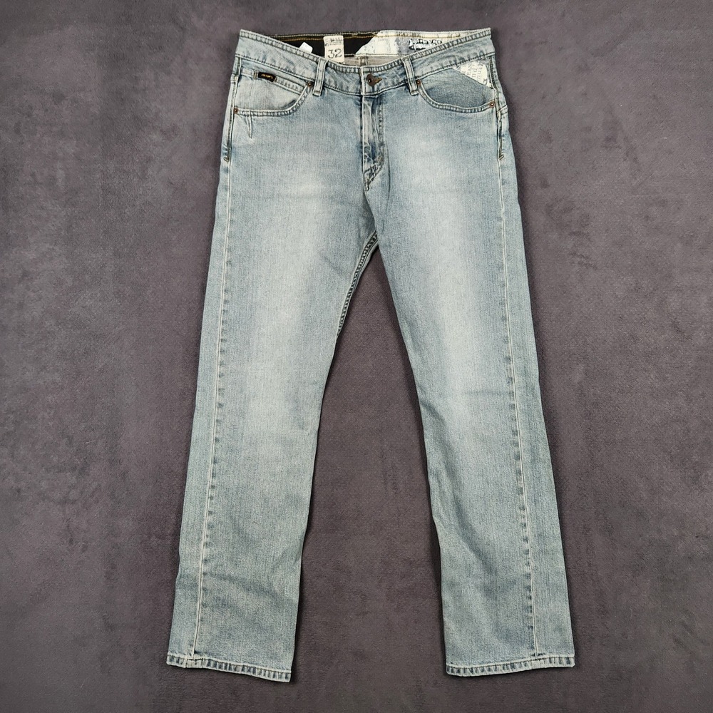 Vintage Volcom Enowen Jeans Mens 32x32 Light Wash Blue Straight Leg Skate Denim